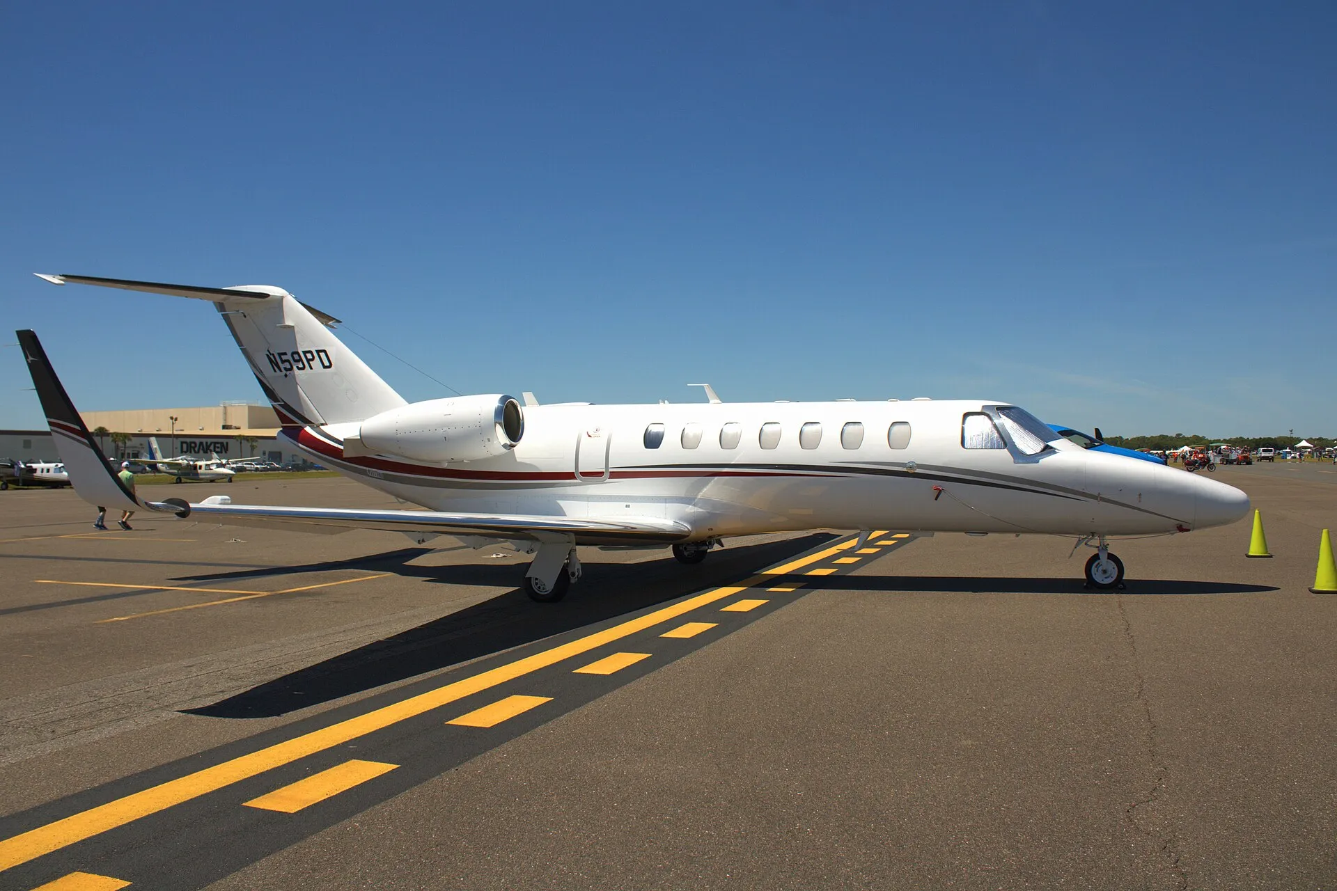 A Citation CJ3+ in service, photographed from the side