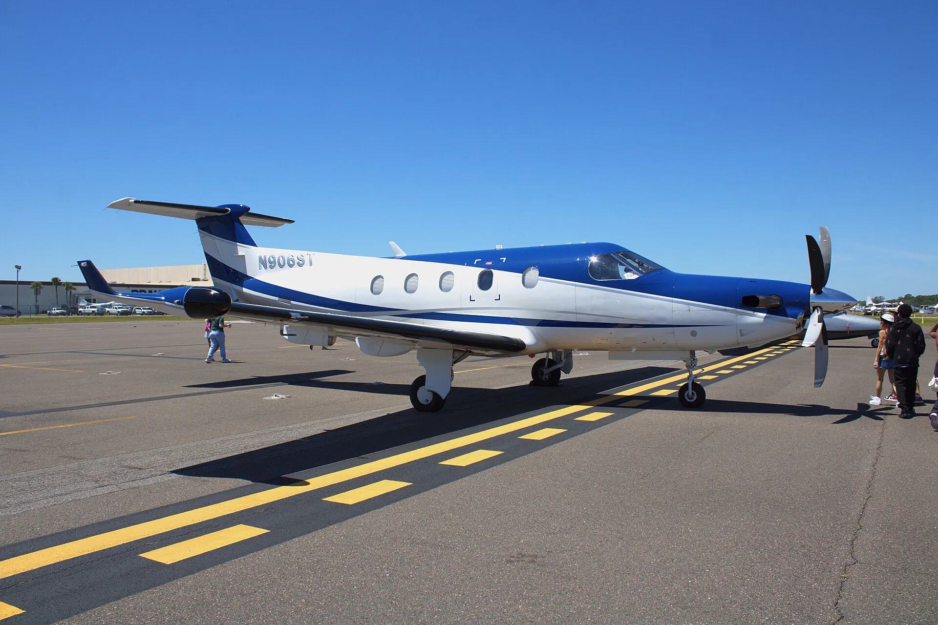 A Pilatus PC-12 NGX in service, photographed from the side